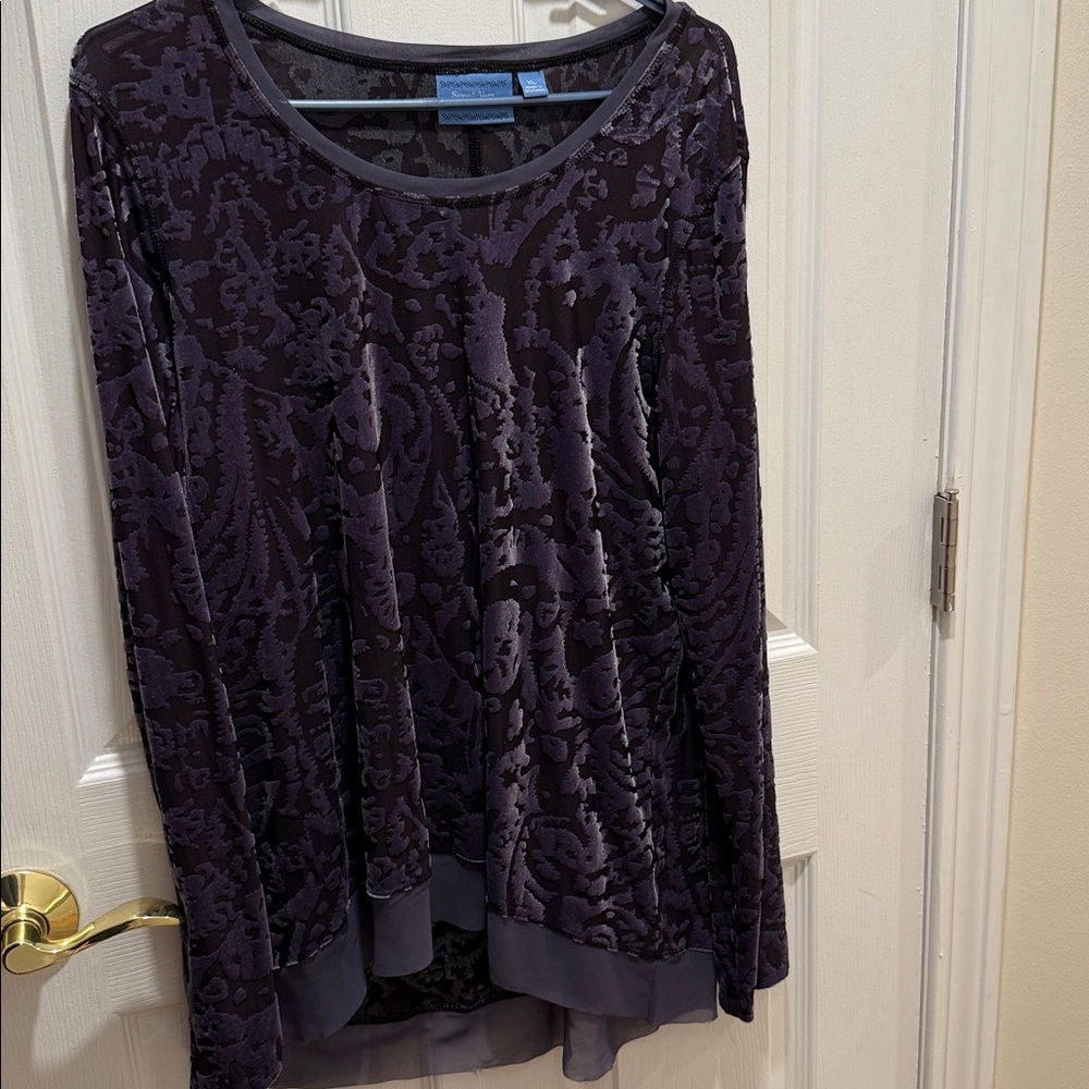 Simply Vera Vera Wang Purple Textured Top XL